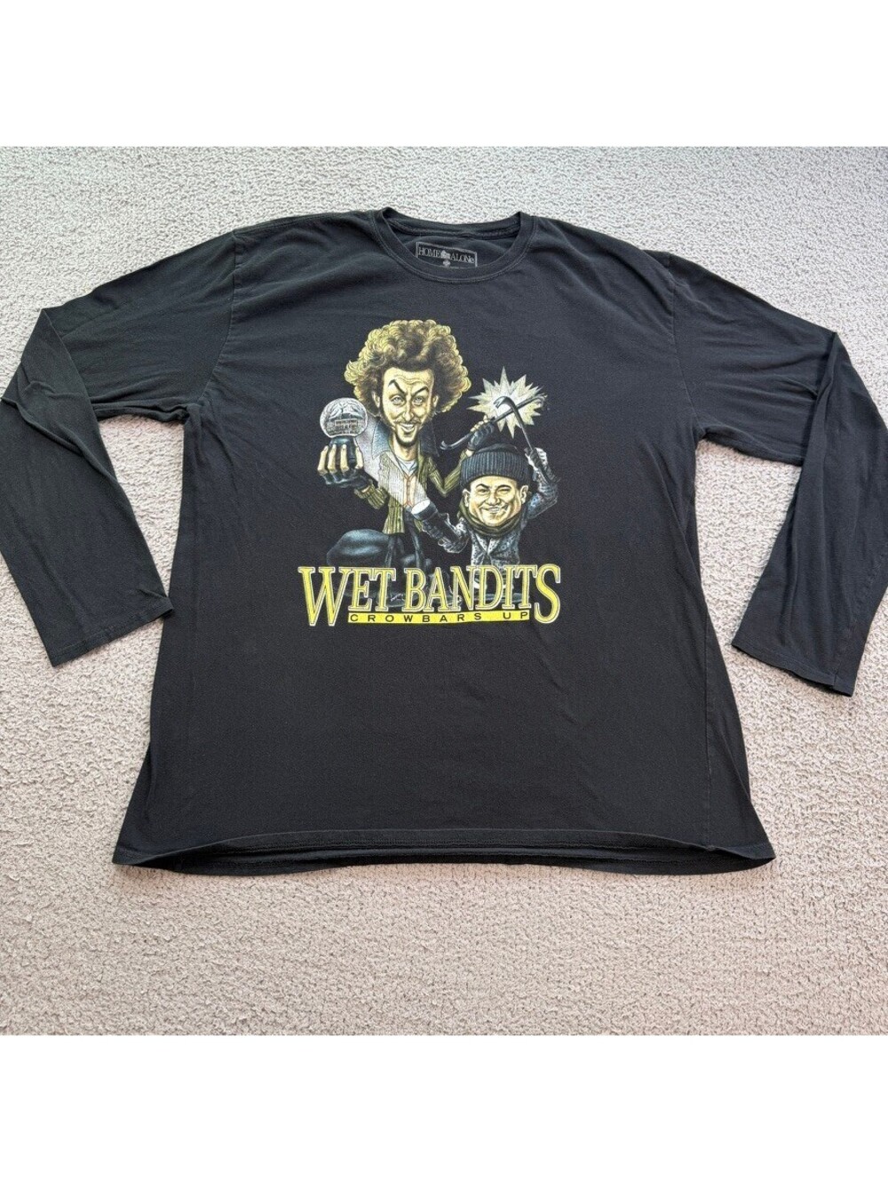 Home Alone Wet Bandits Crowbars Up Long Sleeve Shirt Mens 2XL Black RSVLTS Movie